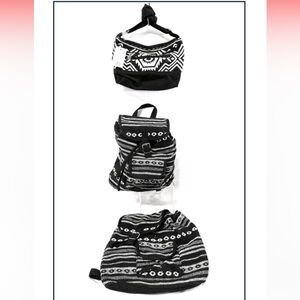 🔥🆕🔥 3 x Black and White Geometric Patterned Bags